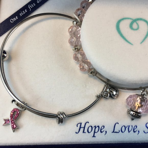 Lovita Breast Cancer  "Hope Love Strength " Bangle - Picture 4 of 6